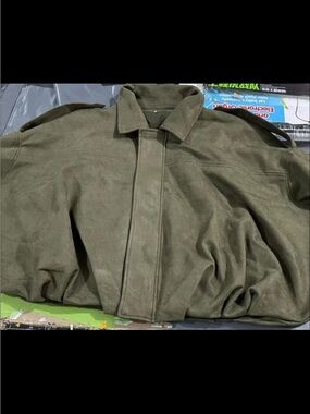 Men's Olive Green Suede Jacket